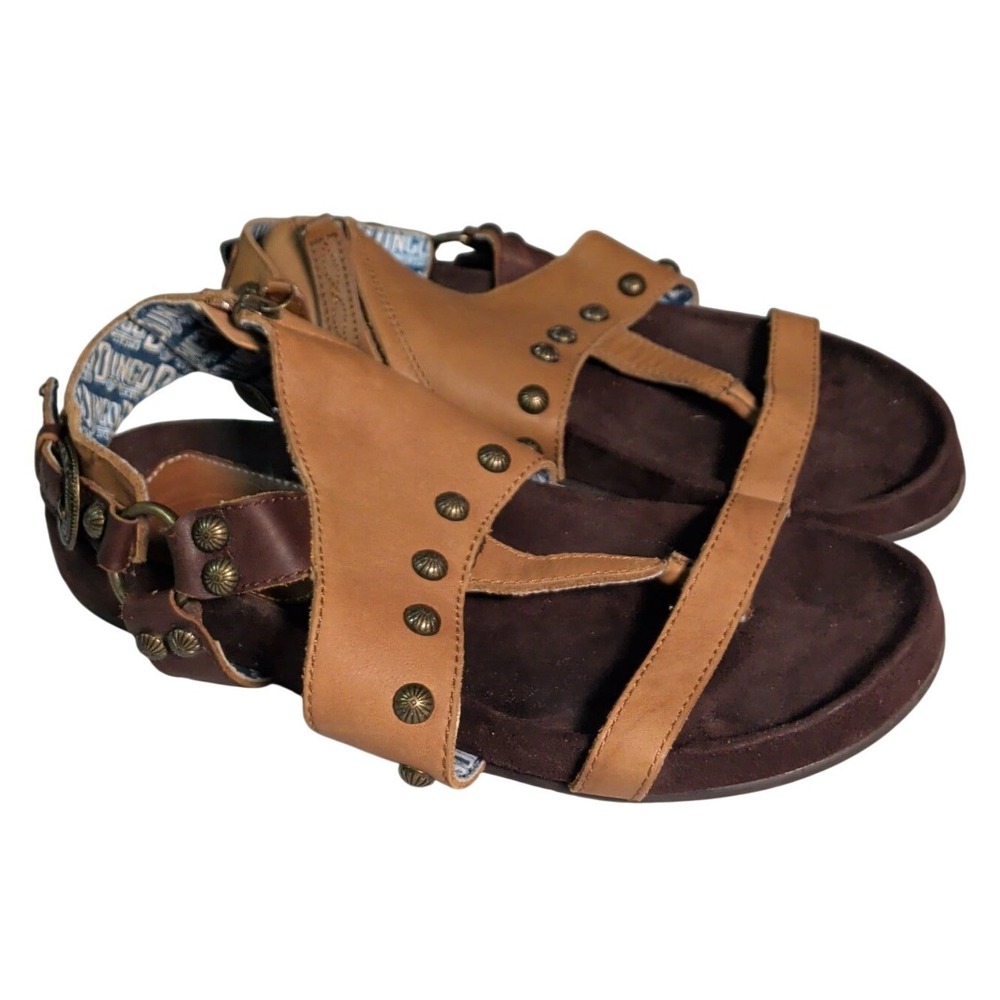 Dingo Western Sandals Womens Size 8M Suede Sage Brush Brown Leather Country Girl
